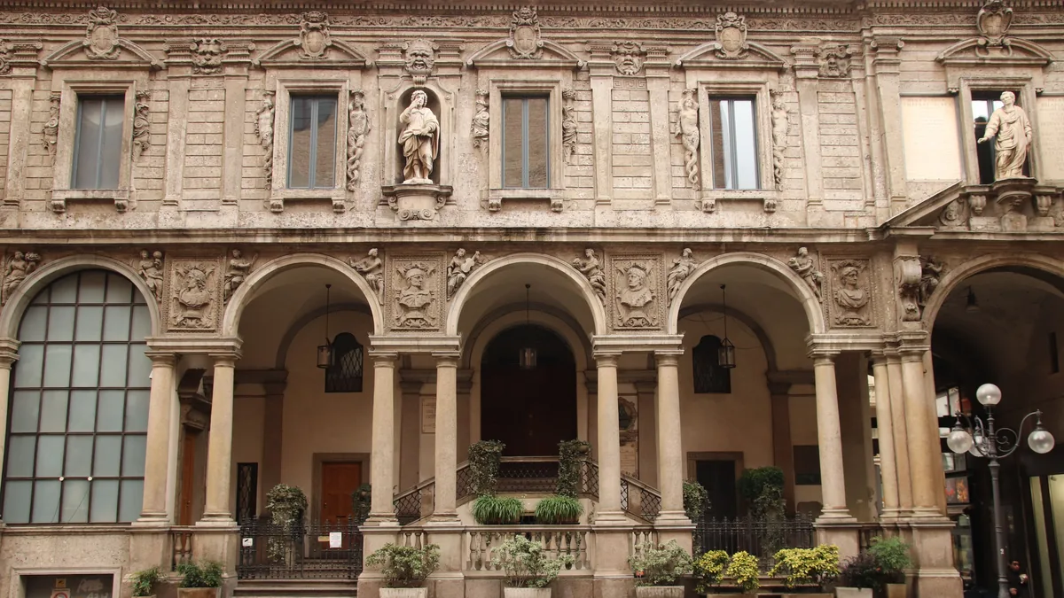 Facade of a historic Italian public building