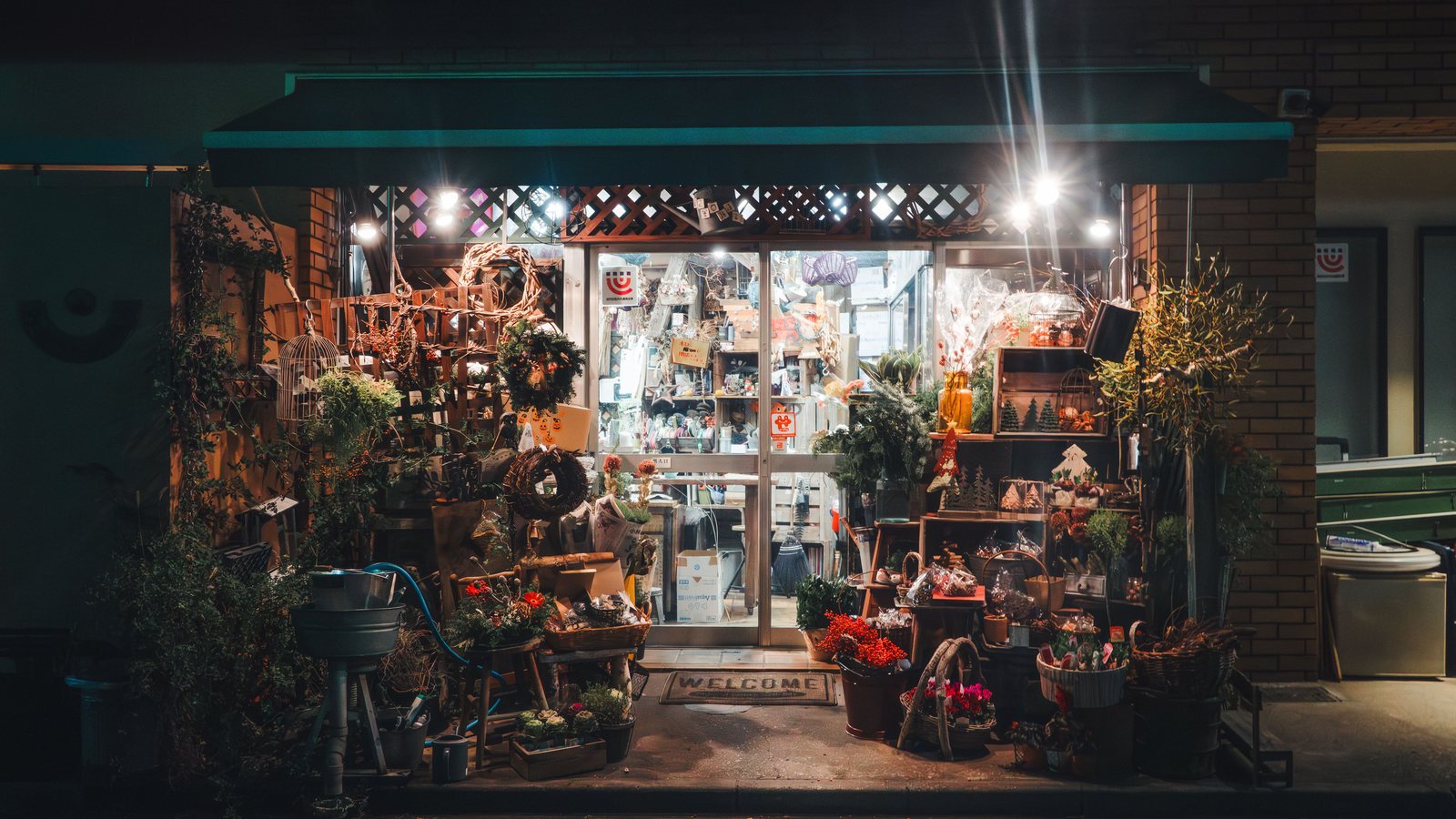 Storefront of a small Italian business ready to open